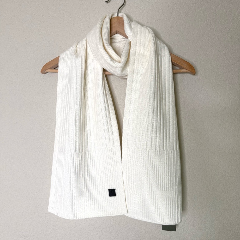 NEW All Saints Rib Mix Scarf Cream